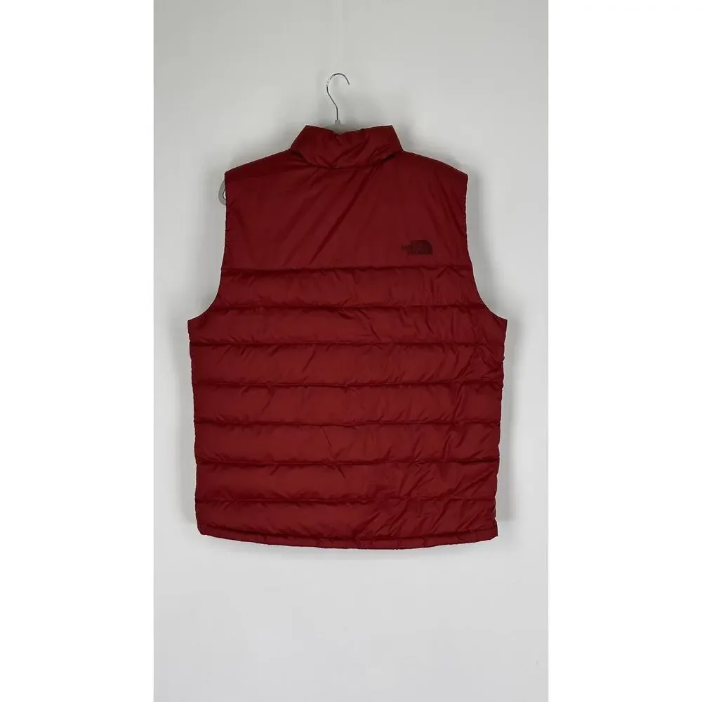 The North Face 550 Down Aconcagua 2 Puffer Vest Red Full Zip Mens Size Large